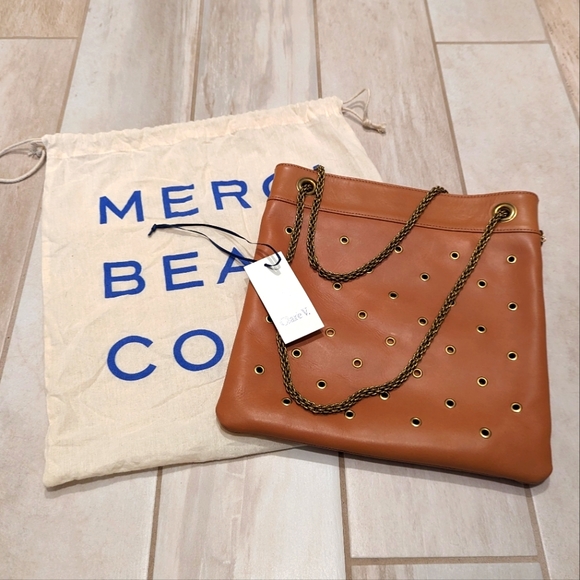 Clare V Delphine shoulder bag Cuoio leather grommets dust bag - Picture 12 of 12